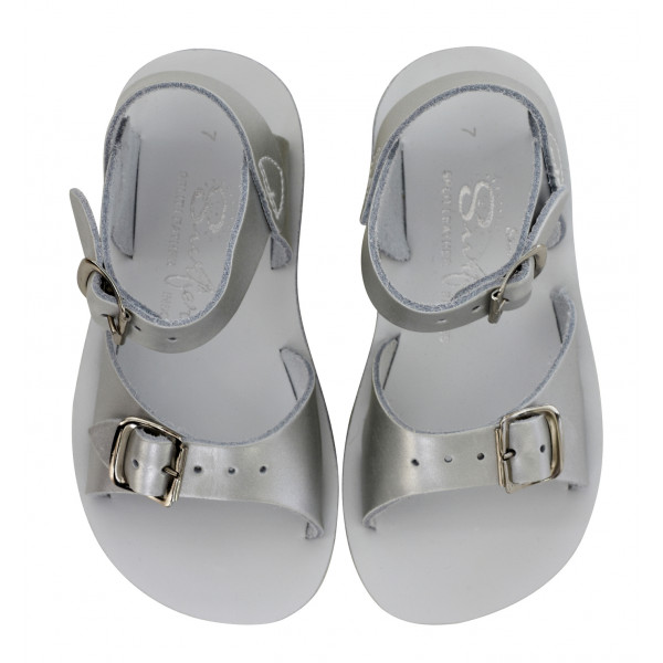 SALTWATER SUN-SAN SURFER SILVER SANDALS