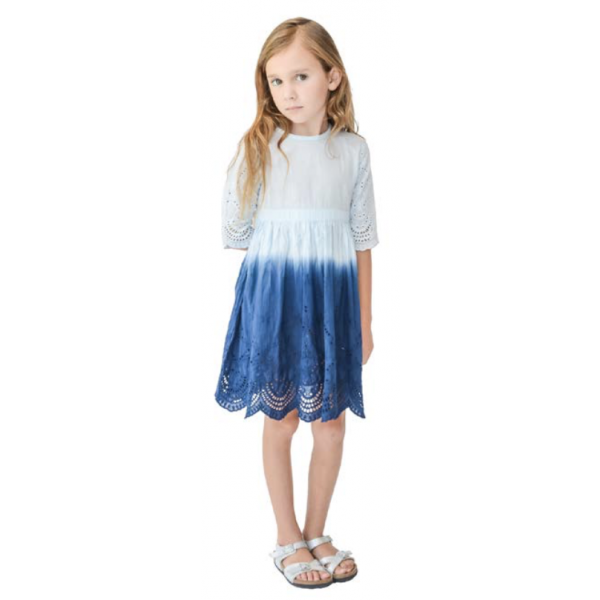 ALEX & ANT ANGEL DIP DYE DRESS BLUE