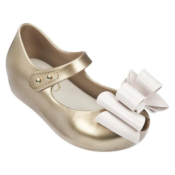 MINI MELISSA SALE SWEET III ULTRAGIRL GOLD METALLIC BEIGE BOW