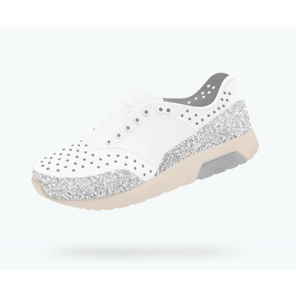 NATIVE LENNOX GLITTER CHILD SHELL WHITE BONE WHITE PIGEON GREY GLITTER