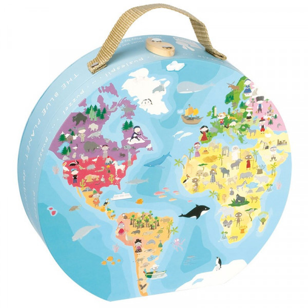 JANOD REVERSIBLE BLUE PLANET SUITCASE PUZZLE