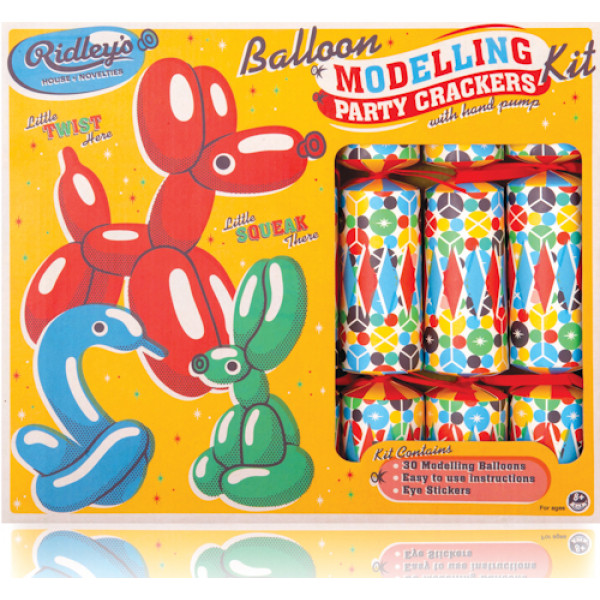 RIDLEYS BALLOON MODELLING PARTY CRACKERS 6 SET 
