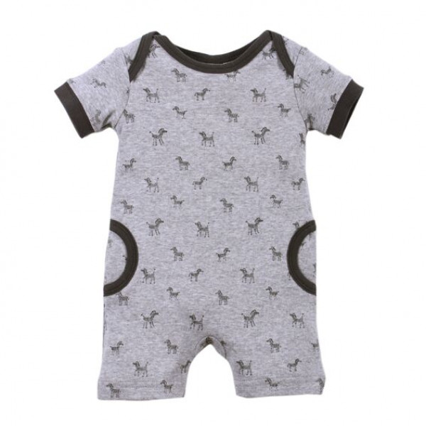 FOX AND FINCH PRINCETON ZEBRA SUMMER ROMPER