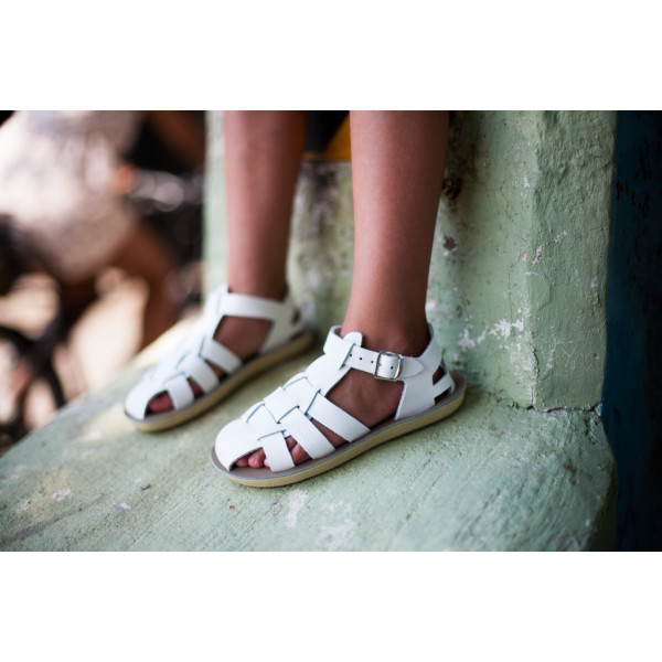 SALTWATER SUN SAN SHARK SANDALS WHITE