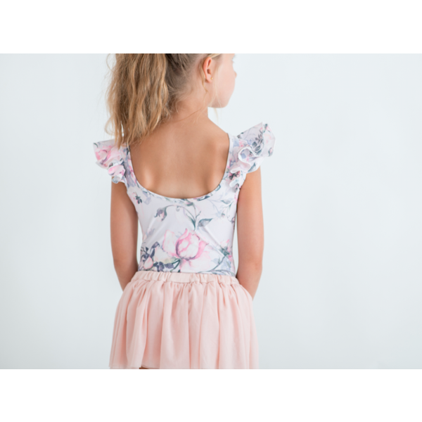 LITTLE HEARTS LUXE FRILL PINK ROSE LEOTARD