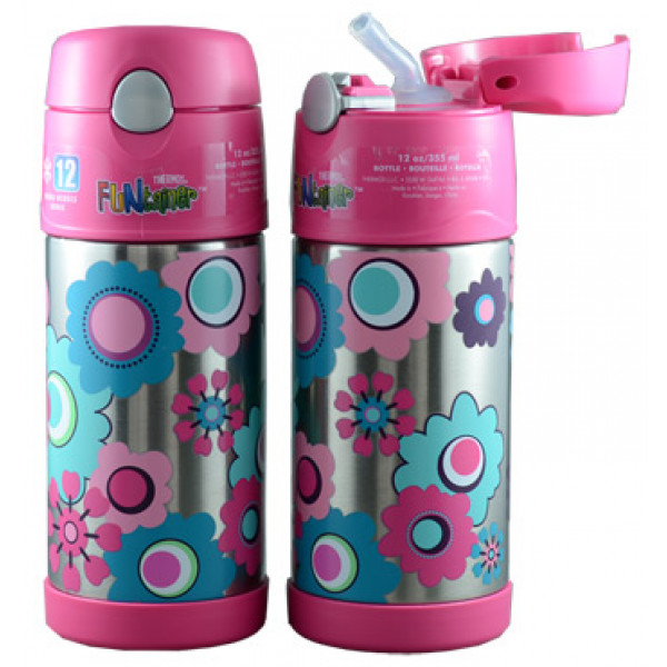 THERMOS FUNTAINER DRINK BOTTLE FLOWER 355ML (POS System)