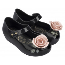 MINI MELISSA BEAUTY AND BEAST BLACK GLS/NUDE ROSE