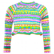 CUPID GIRL FRILL LONG SLEEVE RASHIE TRIBAL PAINT