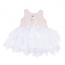 FOX AND FINCH 3-5YR JOLIET SWAN TUTU DRESS PINK/WHITE