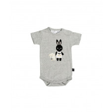 HUXBABY GREY BUNNY ONESIE GREY MARLE