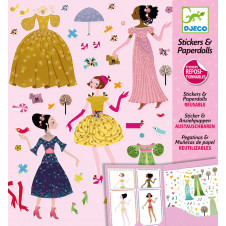 DJECO PAPER DOLLS AND STICKERS DRESSES THROUGH THE SEASON