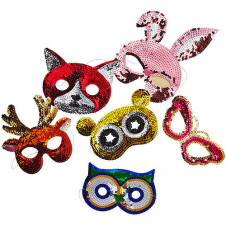 RICE SEQUIN ANIMAL MASKS