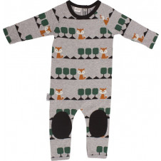 SOOKI BABY LITTLE LOST FOX RAGLAN ROMPER WITH PATCHED KNEE