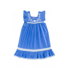 COCO & GINGER IRIS DRESS PERIWINKLE WITH HAND STITCH 