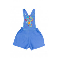 COCO & GINGER POMME PLAYSUIT PERIWINKLE W COLOUR HAND STITCH