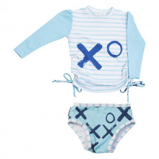 MINI SANDCRABS LS RASHIE + BIKINI PANT SET XOXO CRYSTAL 