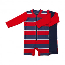 MINI SANDCRABS BOYS LS SUNSUIT FLINDERS REDCOAT