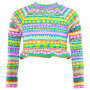 CUPID GIRL FRILL LONG SLEEVE RASHIE TRIBAL PAINT