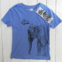 Lion of Leisure elephant and bird tshirt BLUE