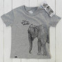 Lion of Leisure elephant and bird tshirt BLUE