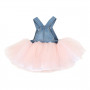 FOX & FINCH BIRDIE DENIM OVERALL DRESS W TULLE