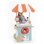 KROOOM ICE CREAM CART PLAYSET PRINTED CARDBOARD AND WOOD