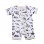 FOX AND FINCH DENVER S/S DINOSAUR ZIP ROMPER 