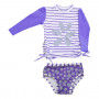 MINI SANDCRABS LS RASHIE + BIKINI PANT SET FLOWER MAUVE