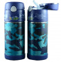 THERMOS FUNTAINER 355ML DRINK BOTTLE BLUE CAMO